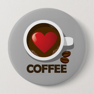 Herz-Kaffeetasse-Button Button