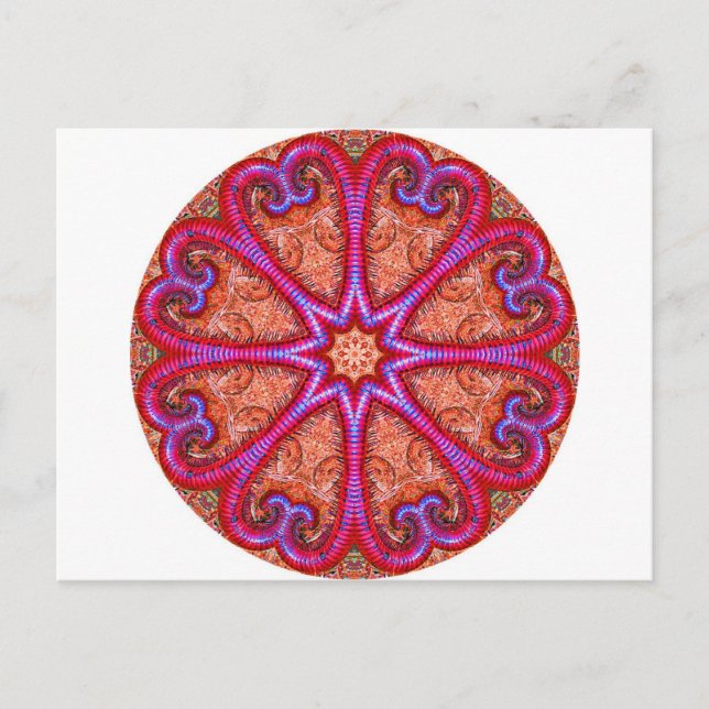 Herz Kaleidoskop Postkarte (Vorderseite)
