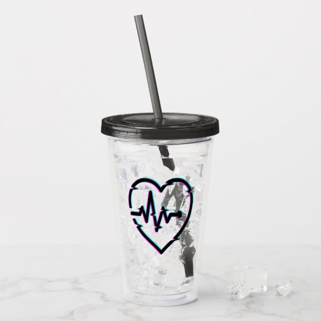 Herz-Karo Acrylic Tumbler Acryltrinkbecher (Vorderseite Ice)