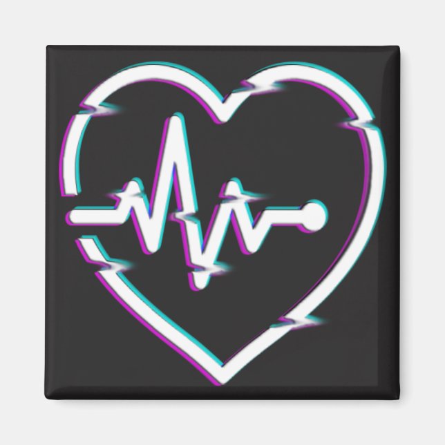 Herz Karo Square Magnet (Vorne)