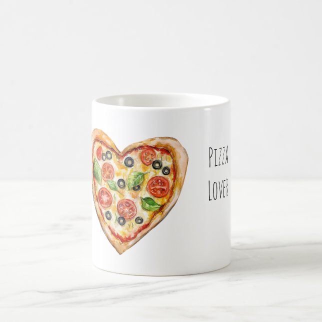 Herz Käse Gemüse Pizza Kaffeetasse (Mittel)