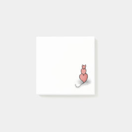 "Herz"-Katze Post-it Klebezettel