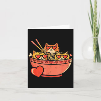 Herz, Katzen, Ramen-Nudeln, Valentinstag  Karte