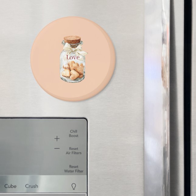 Herz Kekse Weiße Schleife Glas Magnet (In Situ (Kühlschrank))