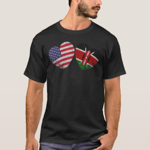 Herz Kenyan American Flag Patriotic Familie Herita T-Shirt