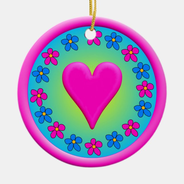 Herz Keramik Ornament (Vorne)