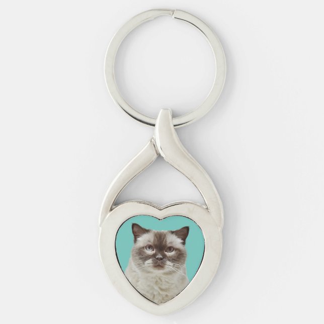 Herz-Keychain & British Shorthair Cat Schlüsselanhänger (Vorderseite)