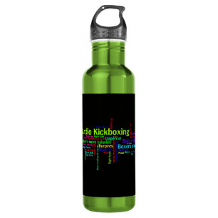 Herz Kickboxing Wort-Wolke Trinkflasche