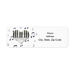 Herz-Klavier-Tastatur und Musiknoten-Aufkleber