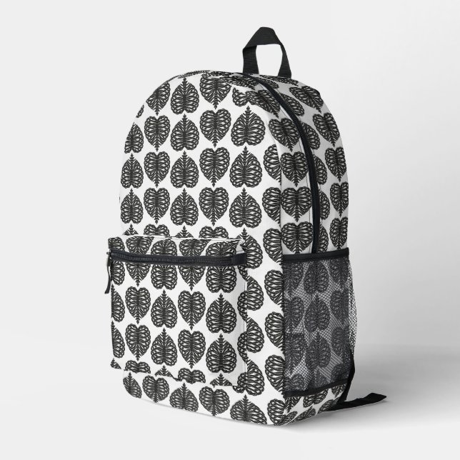 Herz Knochen Bedruckter Rucksack (Rückseitige Ecke Rechts)