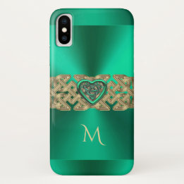 Herz-Knoten-Monogramm Iren-Kelly grünes keltisches Case-Mate iPhone Hülle