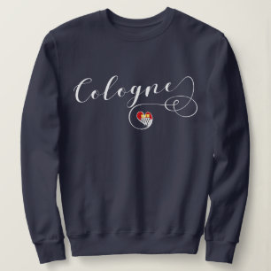 Herz-Köln-Sweatshirt, Köln Flagge Sweatshirt