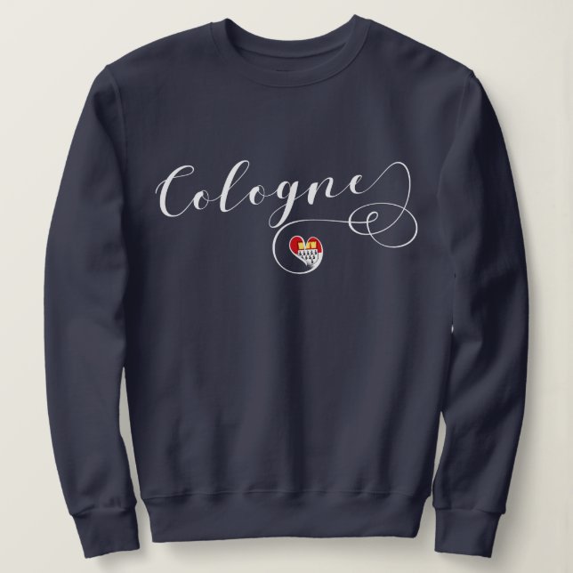 Herz-Köln-Sweatshirt, Köln Flagge Sweatshirt (Design vorne)