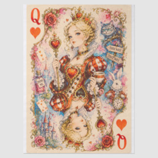 Herz-Königin Alice-inspiriertes Decoupage-Papier Seidenpapier
