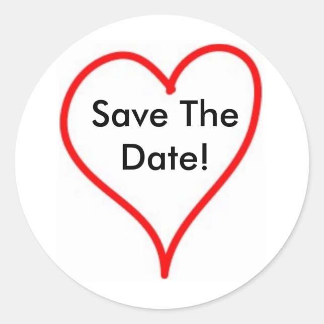 Herz - Kontur - Individuell Runder Aufkleber (Vorderseite)