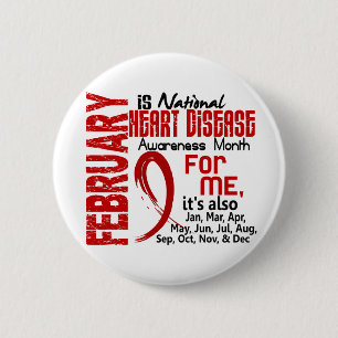 Herz-Krankheits-Bewusstseins-Monat jeder Monat fü Button