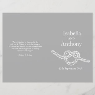 Herz Krawatte der Knoten große Hochzeitsprogramme