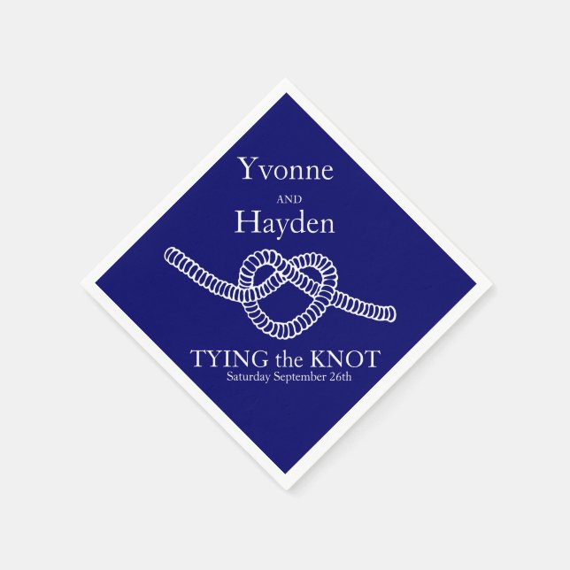 Herz Krawatte der Knoten Hochzeit blaues Party Pap Serviette (Ecke)