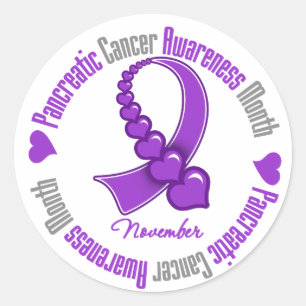 Herz-Kreislauf-Bewusstsein - Bauchspeicheldrüsenkr Runder Aufkleber