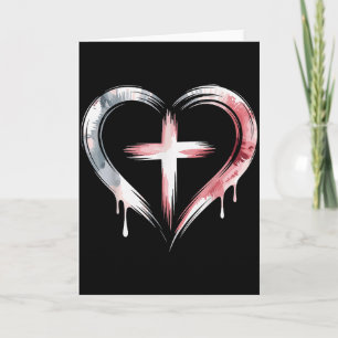 Herz Kreuz Christlicher Glaube Liebe Karte