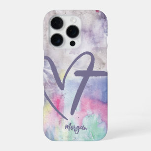 Herz Kreuz Farbige Wasserfarbe iPhone 16 Pro Hülle