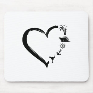 Herz Kreuzfahrt Urlaub Schiff Boot Paare Liebhaber Mousepad
