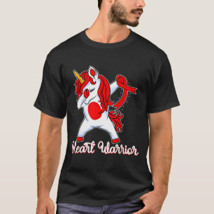 Herz-Krieger-Band Herzkrankheit Dabbing-Einhorn T-Shirt