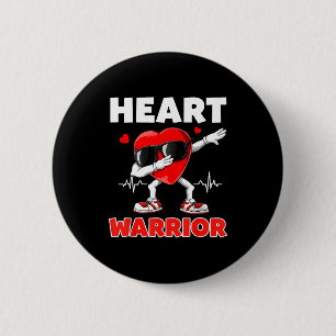 Herz Krieger Herzkrankheit Bewusstseinsmonat Rot H Button
