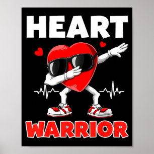 Herz Krieger Herzkrankheit Bewusstseinsmonat Rotes Poster