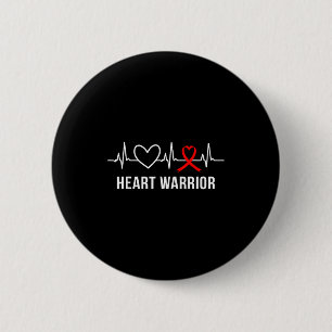Herz-Krieger-Monat Rotes Band Herzschlag-Geschenke Button