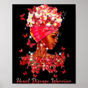 Herz-Krieger-Schmetterlinge Frauen Rote Herzkrankh Poster