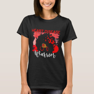 Herz Krieger Schwarze Frau Rotes Herz Krankheit Be T-Shirt