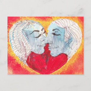 Herz-Kuss-Postkarte Postkarte