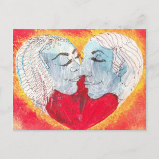 Herz-Kuss-Postkarte Postkarte