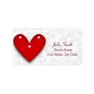 Herz-Label Adressaufkleber