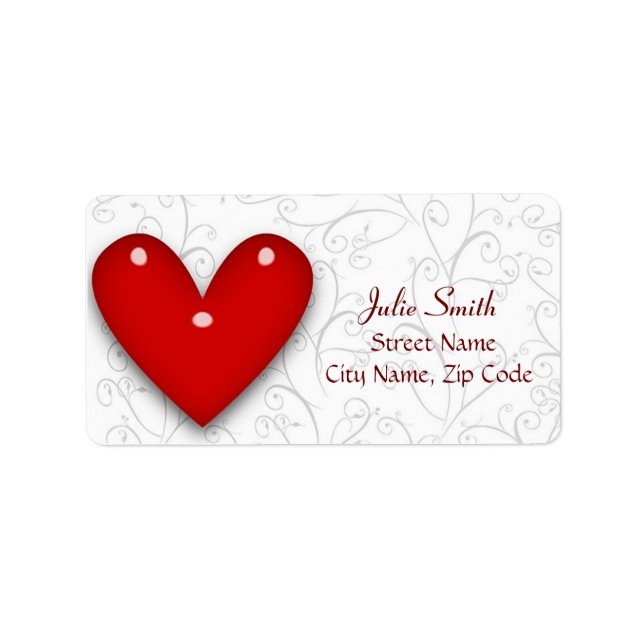 Herz-Label Adressaufkleber (Vorne)