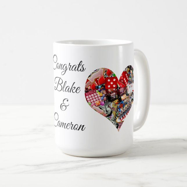 Herz - Las Vegas Spielkartenform Kaffeetasse (VorderseiteRechts)