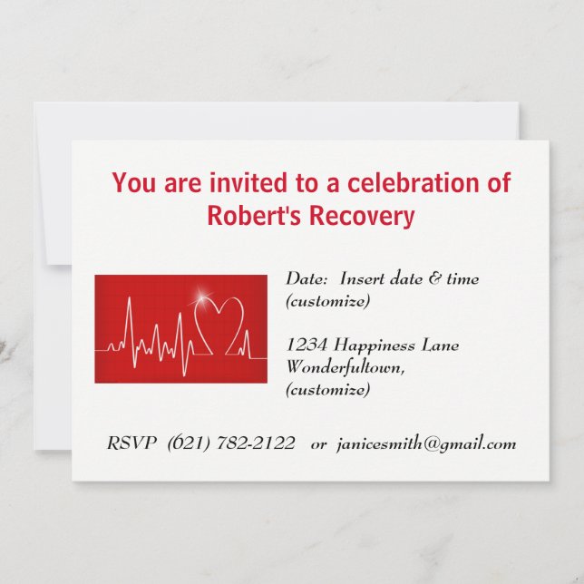 Herz - Leckt, Behalte über Ticken Einladung (Vorderseite)