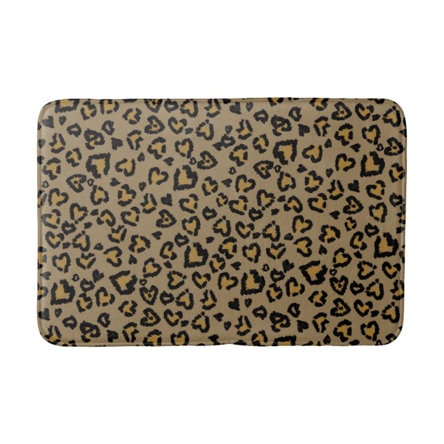 Herz-Leopard Muster in natürlichen Farben Badematte (Vorderseite)
