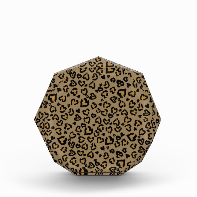Herz-Leopard Muster in natürlichen Farben Fotoblock (Vorderseite)