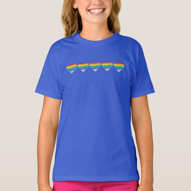 HERZ-LGBTQIA-Regenbogenflagge, T - Shirt (Vorderseite)
