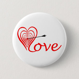 Herz Liebe Dartscheibe mit Pfeil Button