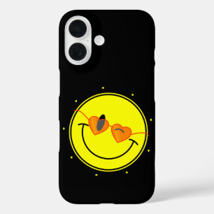 Herz Liebe glückliches Gesicht vintage Valentinsta iPhone 16 Hülle