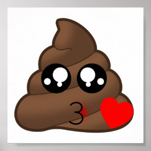 Herz-Liebe kacken Emoji Poster
