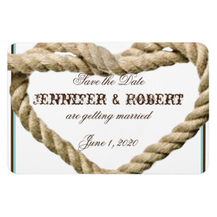 Herz-Liebe Knot Western Hochzeit Speichern Sie das Magnet