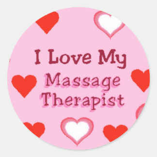 Herz: Liebe Mein Massagetherapeut Runder Aufkleber