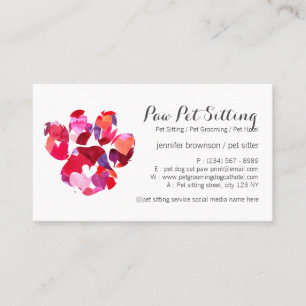 Herz Liebe Petsitter Grooming Pfote Visitenkarte