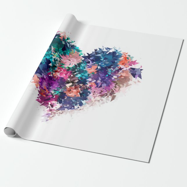 Herz, Liebe, polygonal Geschenkpapier (Ungerollt)