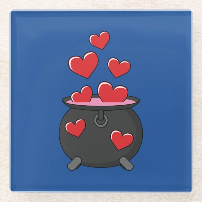 Herz-Liebe-Pop Glasuntersetzer (Vorderseite)