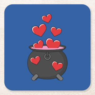 Herz-Liebe-Pop Rechteckiger Pappuntersetzer